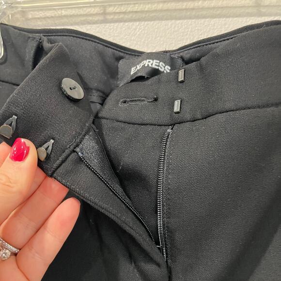 Express Columnist Ankle Pants Mid Rise Black Size 8L Career Work Stretch - Picture 5 of 9